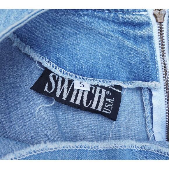 Vintage 90s Switch USA Sexy Denim Bodycon Midi Dress - Picture 7 of 8